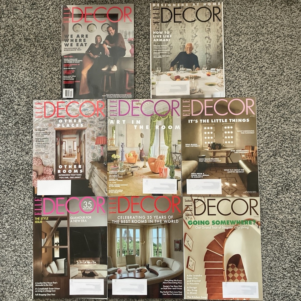 Lot 8 Elle Decor Magazine May April March Winter 2025 Nov October September 2024